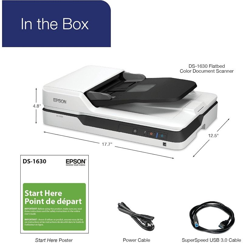 Epson WorkForce Model DS-1630 Scanner (B11B239402)